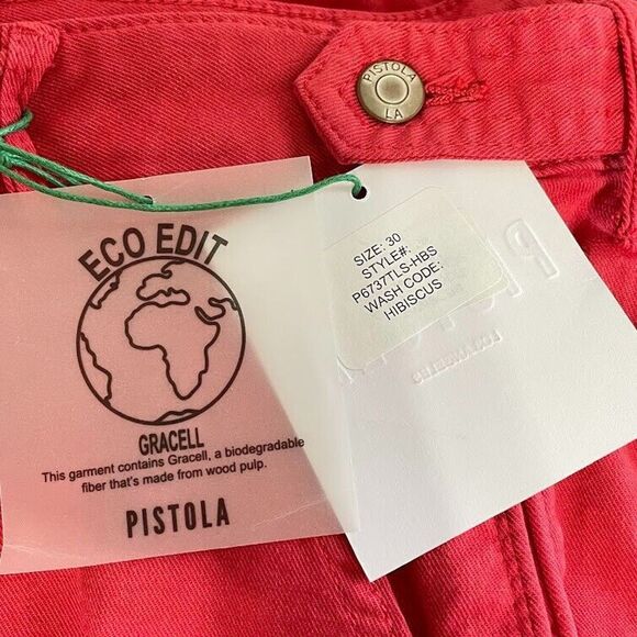 Pistola Womens Jeans Pink High Rise Utility Crop Straight Super Stretch Size 30 - Picture 8 of 16